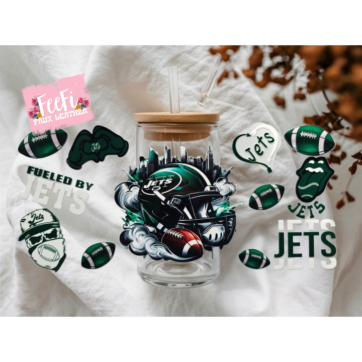 Jets Football UV DTF Cup Wrap – Easy Cup Wrap for Tumblers & Projects