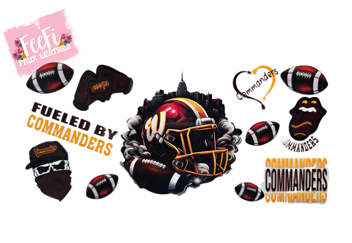 Commanders Football UV DTF Cup Wrap – Easy Cup Wrap for Tumblers & Projects