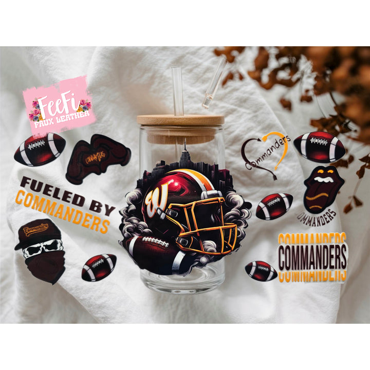 Commanders Football UV DTF Cup Wrap – Easy Cup Wrap for Tumblers & Projects