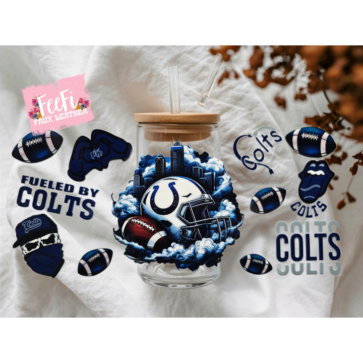 Colts Football UV DTF Cup Wrap – Easy Cup Wrap for Tumblers & Projects