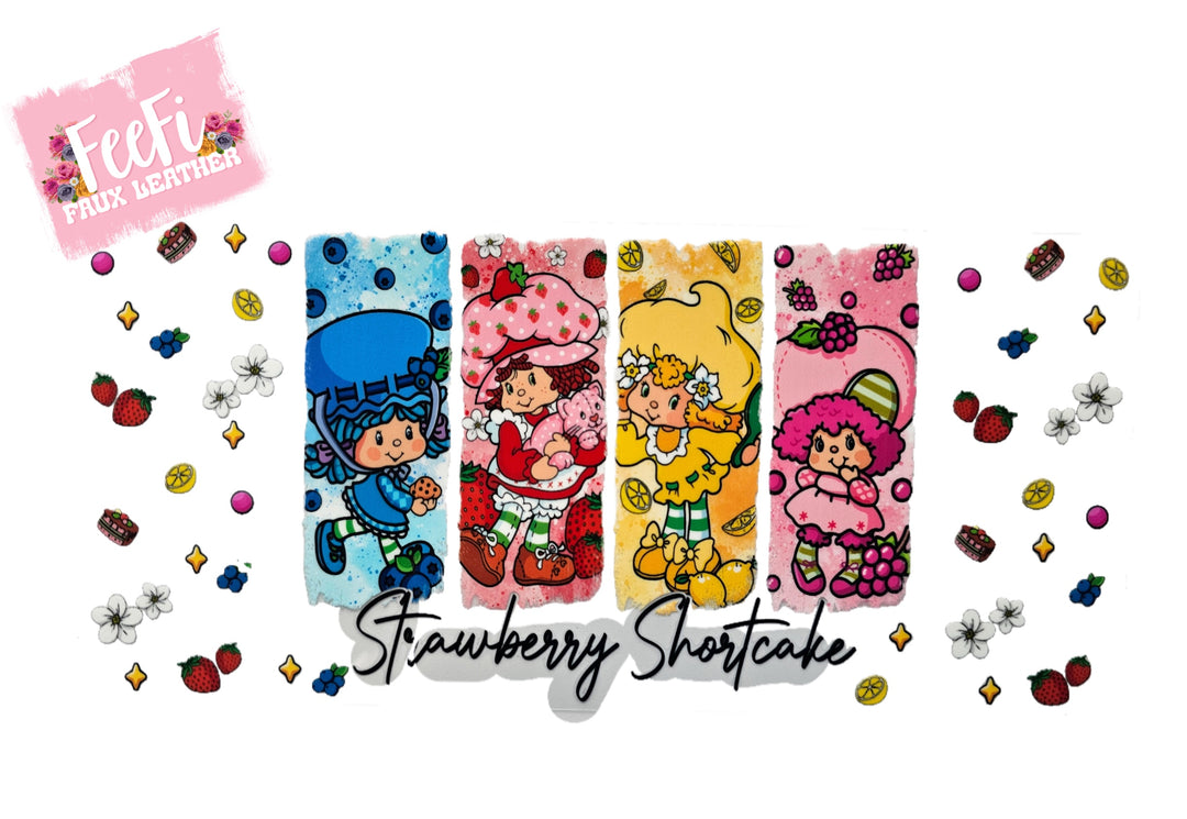 Strawberry Shortcake UV DTF Cup Wrap – Easy Cup Wrap for Tumblers & Projects FeeFiFauxLeather