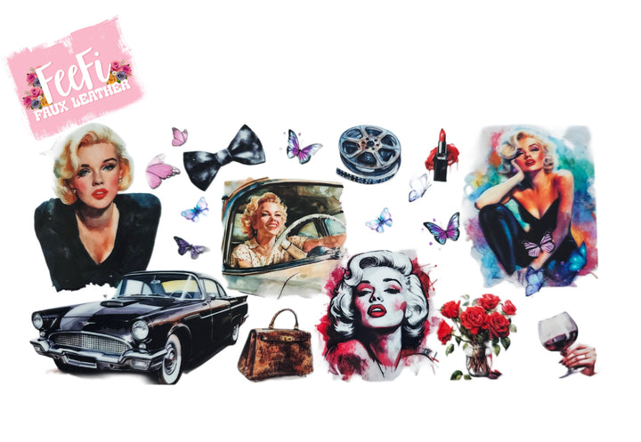 Marilyn Monroe UV DTF Cup Wrap – Easy Cup Wrap for Tumblers & Projects FeeFiFauxLeather