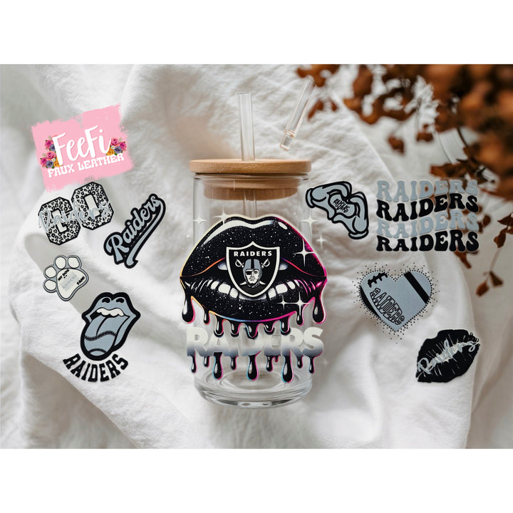 Raiders Football UV DTF Cup Wrap – Easy Cup Wrap for Tumblers & Projects FeeFiFauxLeather