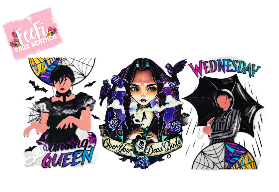 Wednesday UV DTF Cup Wrap – Easy Cup Wrap for Tumblers & Projects FeeFiFauxLeather