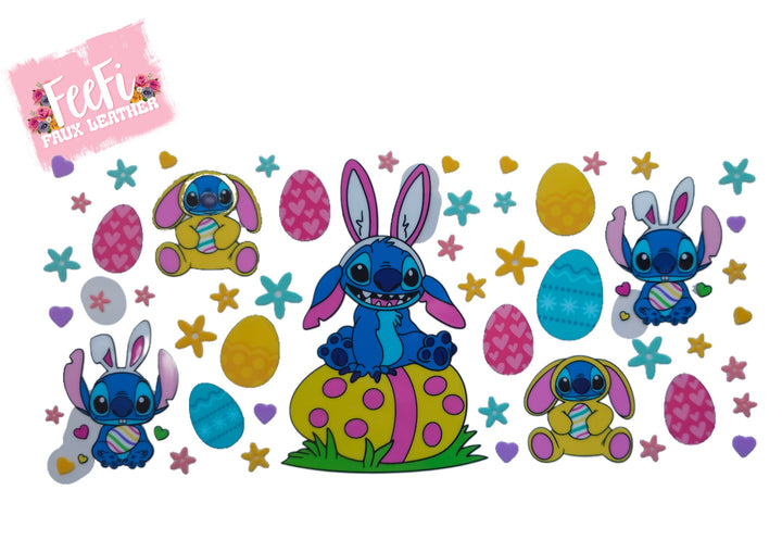 Blue Alien Easter UV DTF Cup Wrap – Easy Cup Wrap for Tumblers & Projects FeeFiFauxLeather