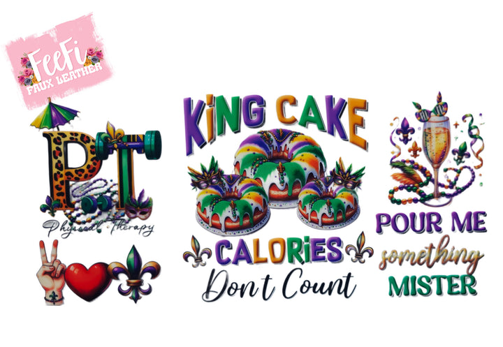 Mardi Gras UV DTF Cup Wrap – Carnival Cup Wrap Design for Tumblers & Cups FeeFiFauxLeather