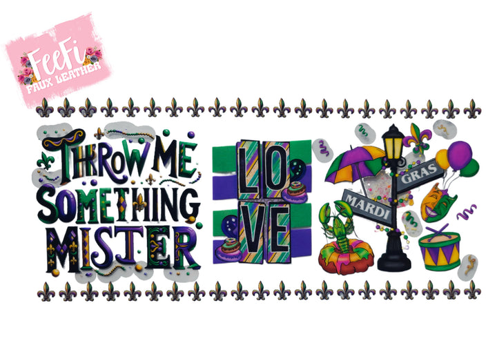 Mardi Gras UV DTF Cup Wrap – Carnival Cup Wrap Design for Tumblers & Cups FeeFiFauxLeather