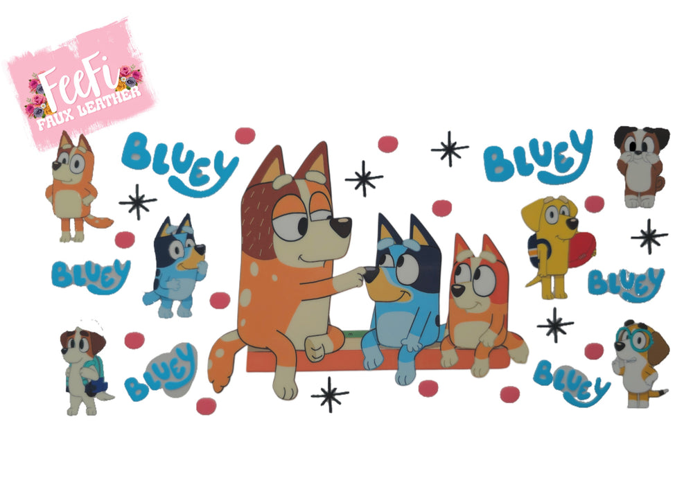 Blue Dog UV DTF Cup Wrap – Easy Cup Wrap for Tumblers & Projects FeeFiFauxLeather