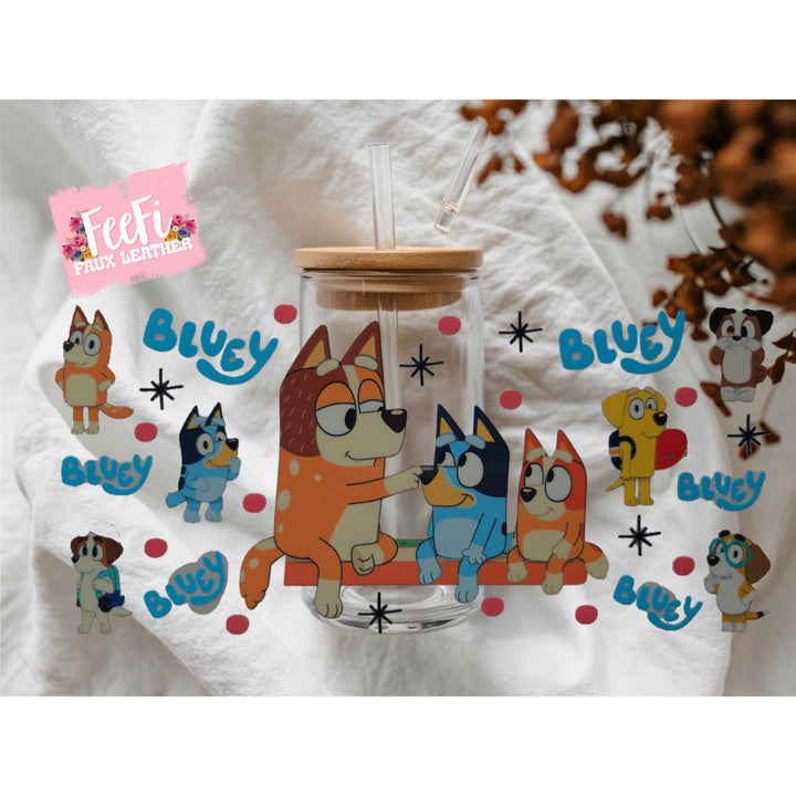Blue Dog UV DTF Cup Wrap – Easy Cup Wrap for Tumblers & Projects FeeFiFauxLeather