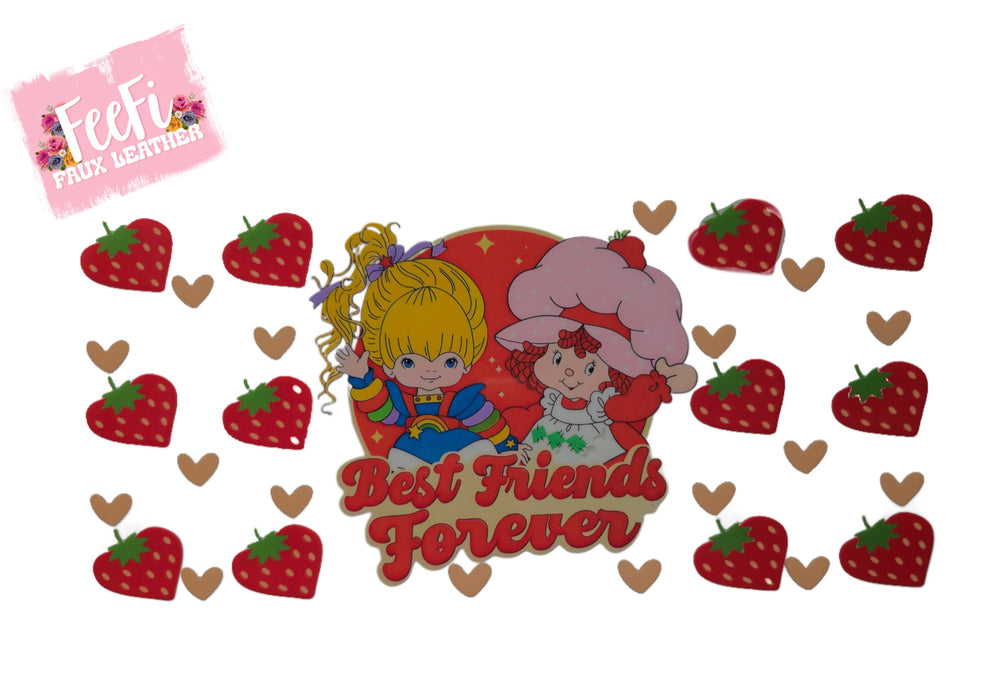 Strawberry Shortcake UV DTF Cup Wrap – Easy Cup Wrap for Tumblers & Projects FeeFiFauxLeather