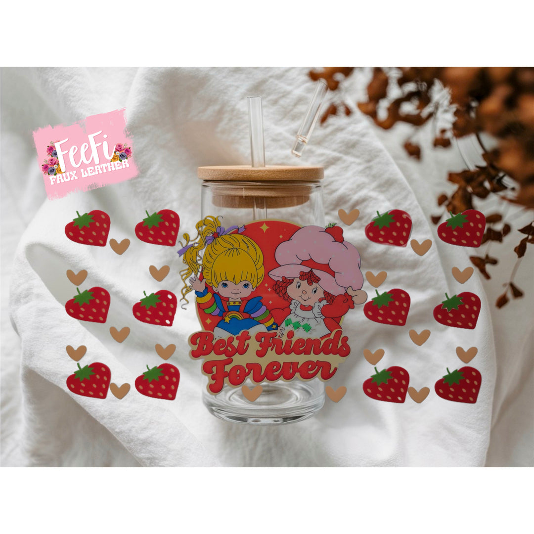 Strawberry Shortcake UV DTF Cup Wrap – Easy Cup Wrap for Tumblers & Projects FeeFiFauxLeather