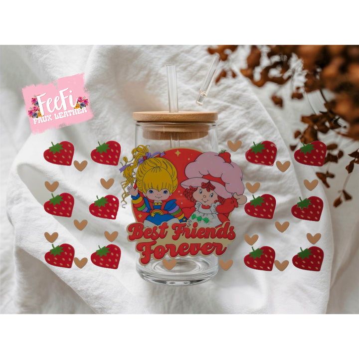 Strawberry Shortcake UV DTF Cup Wrap – Easy Cup Wrap for Tumblers & Projects FeeFiFauxLeather