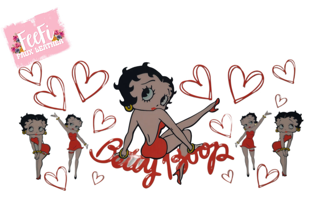 Betty Boop UV DTF Cup Wrap – Easy Cup Wrap for Tumblers & Projects FeeFiFauxLeather