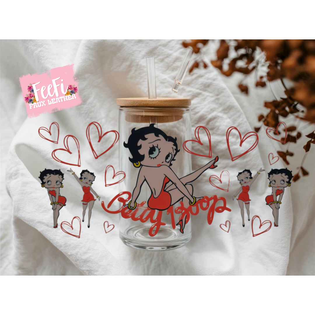 Betty Boop UV DTF Cup Wrap – Easy Cup Wrap for Tumblers & Projects FeeFiFauxLeather