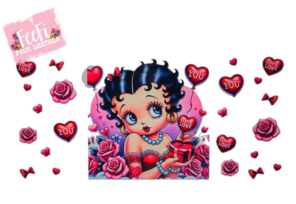 Betty Boop UV DTF Cup Wrap – Easy Cup Wrap for Tumblers & Projects FeeFiFauxLeather
