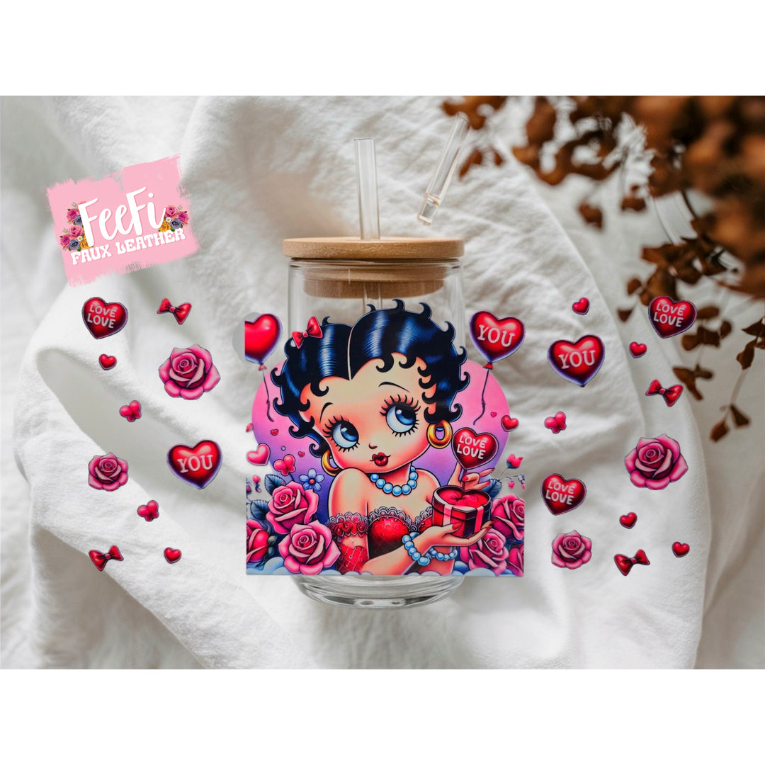 Betty Boop UV DTF Cup Wrap – Easy Cup Wrap for Tumblers & Projects FeeFiFauxLeather