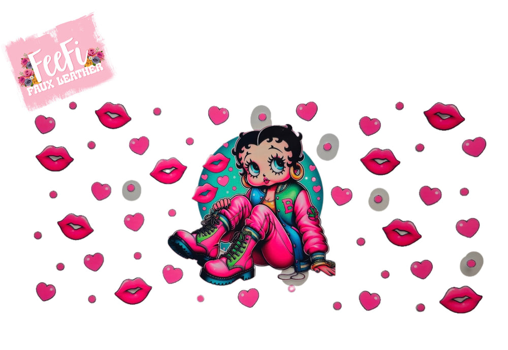 Betty Boop UV DTF Cup Wrap – Easy Cup Wrap for Tumblers & Projects FeeFiFauxLeather