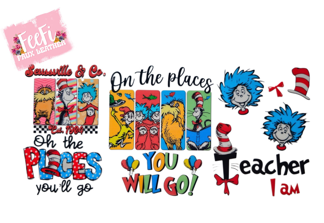 Dr Seuss Cat In The Hat UV DTF Cup Wrap – Easy Cup Wrap for Tumblers & Projects FeeFiFauxLeather