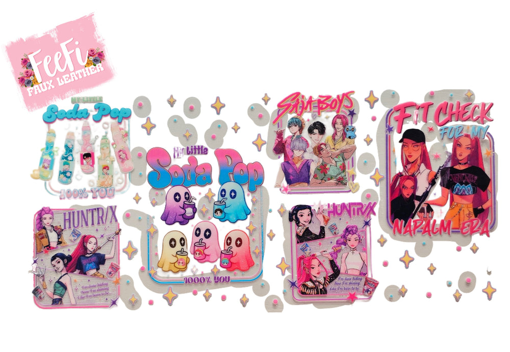 K-Pop Huntrx UV DTF Cup Wrap – Easy Cup Wrap for Tumblers & Projects FeeFiFauxLeather