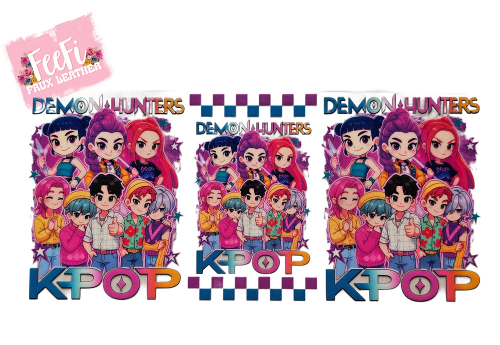 K-Pop Huntrx UV DTF Cup Wrap – Easy Cup Wrap for Tumblers & Projects FeeFiFauxLeather