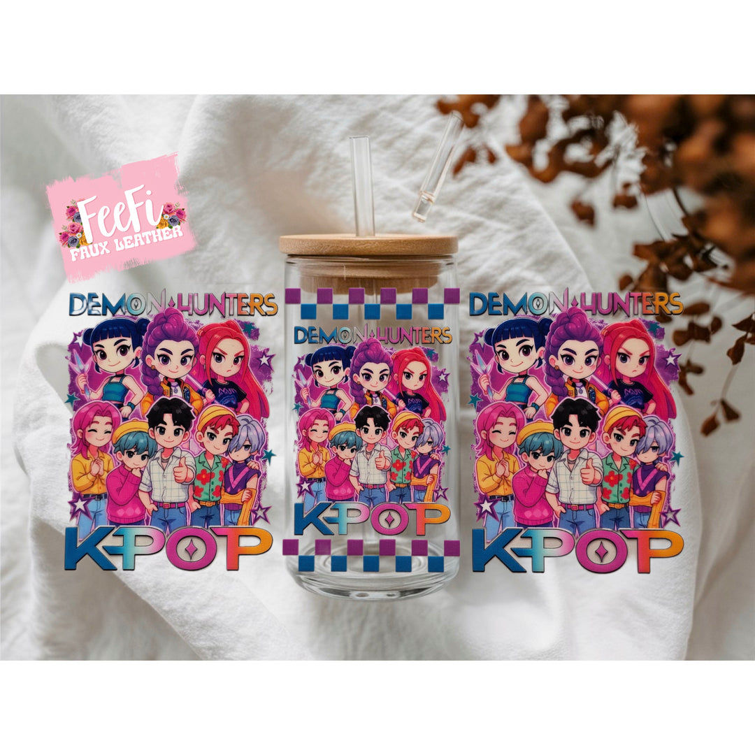 K-Pop Huntrx UV DTF Cup Wrap – Easy Cup Wrap for Tumblers & Projects FeeFiFauxLeather