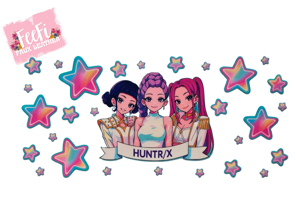 K-Pop Huntrx UV DTF Cup Wrap – Easy Cup Wrap for Tumblers & Projects FeeFiFauxLeather