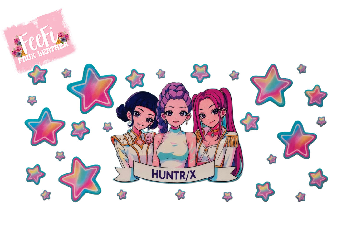 K-Pop Huntrx UV DTF Cup Wrap – Easy Cup Wrap for Tumblers & Projects FeeFiFauxLeather
