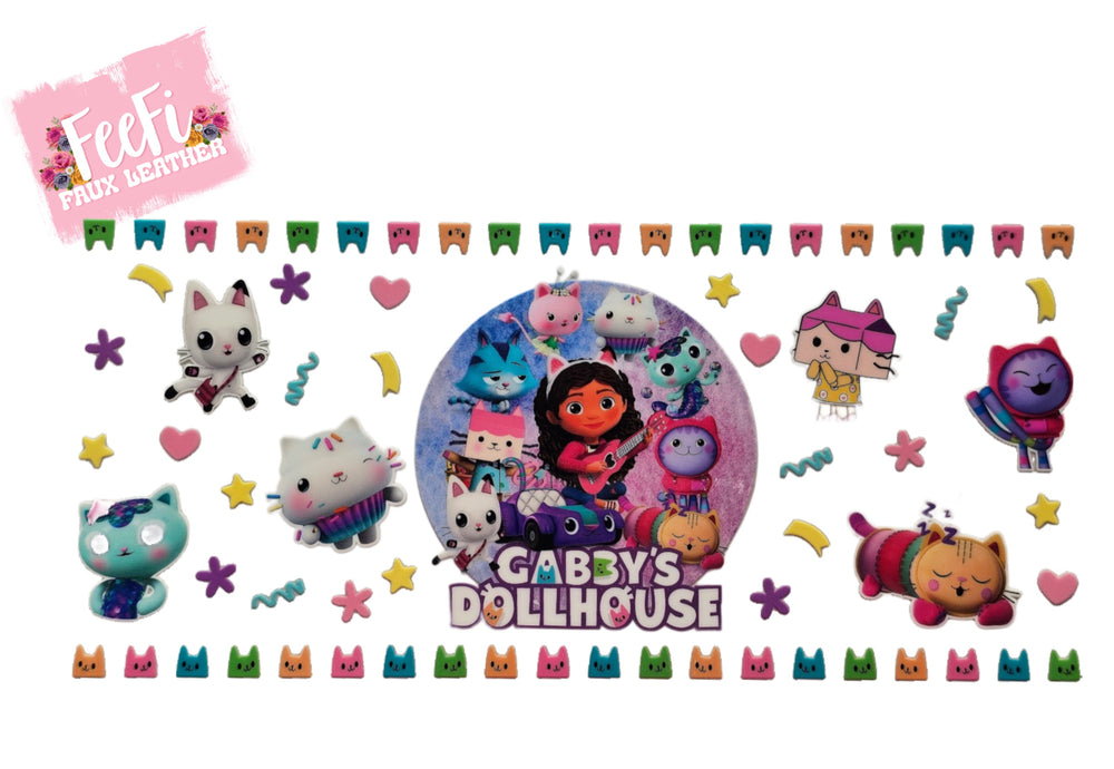 Gabby’s Dollhouse UV DTF Cup Wrap – Easy Cup Wrap for Tumblers & Projects FeeFiFauxLeather