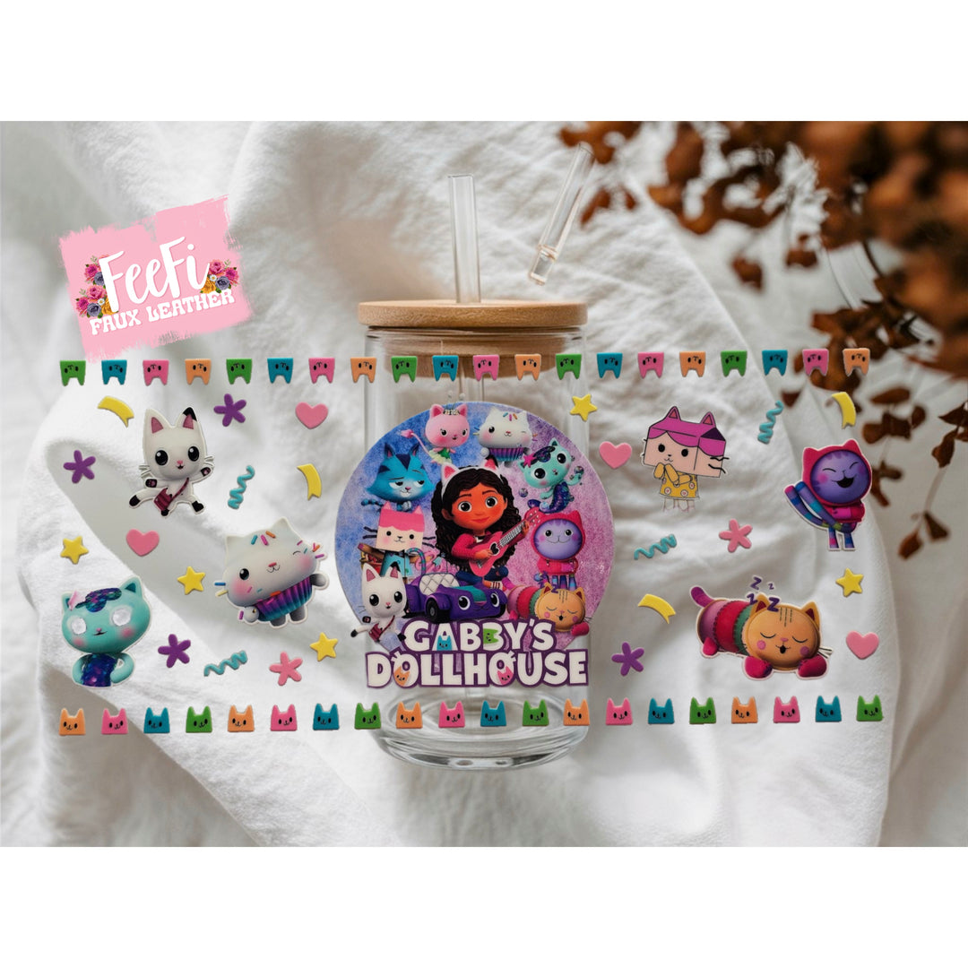 Gabby’s Dollhouse UV DTF Cup Wrap – Easy Cup Wrap for Tumblers & Projects FeeFiFauxLeather
