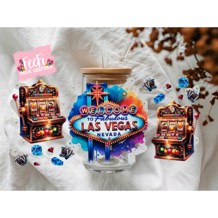 Las Vegas UV DTF Cup Wrap – Easy Cup Wrap for Tumblers & Projects FeeFiFauxLeather