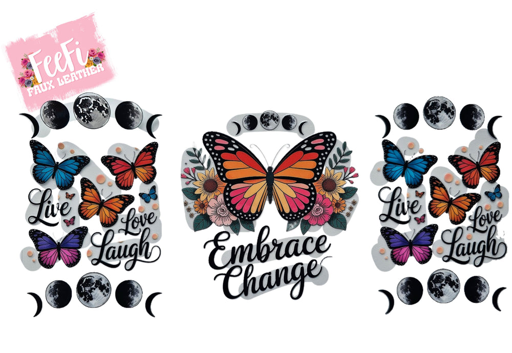 Butterfly UV DTF Cup Wrap – Easy Cup Wrap for Tumblers & Projects FeeFiFauxLeather