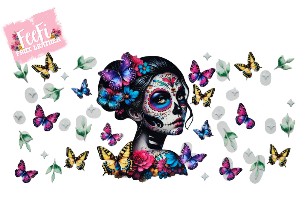 Girl Sunflower UV DTF Cup Wrap – Easy Cup Wrap for Tumblers & Projects FeeFiFauxLeather