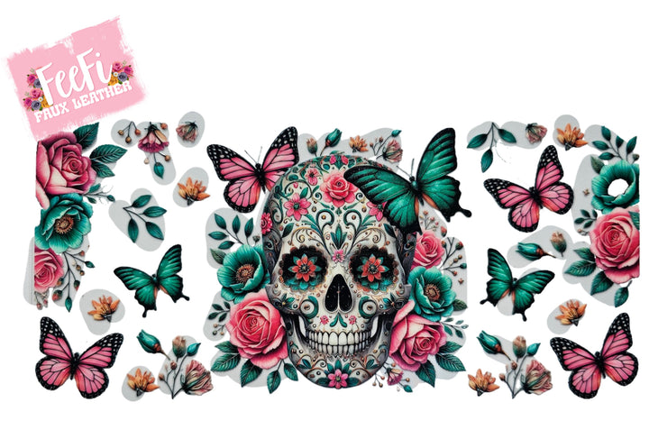 Skull UV DTF Cup Wrap – Easy Cup Wrap for Tumblers & Projects FeeFiFauxLeather