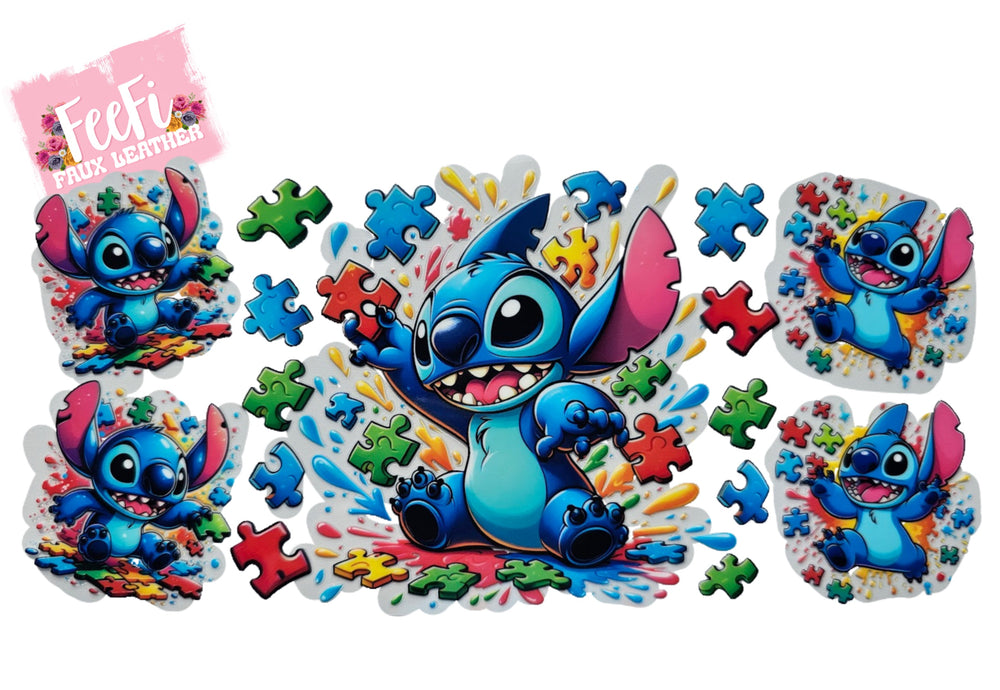 Blue Alien UV DTF Cup Wrap – Easy Cup Wrap for Tumblers & Projects FeeFiFauxLeather