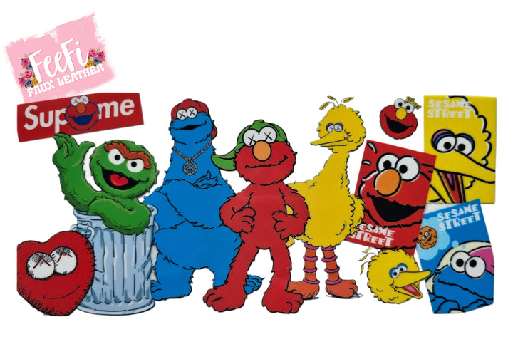 Sesame Street UV DTF Cup Wrap – Easy Cup Wrap for Tumblers & Projects FeeFiFauxLeather