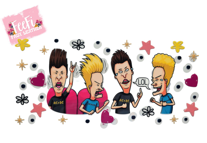 Beavis and Butthead UV DTF Cup Wrap – Easy Cup Wrap for Tumblers & Projects FeeFiFauxLeather
