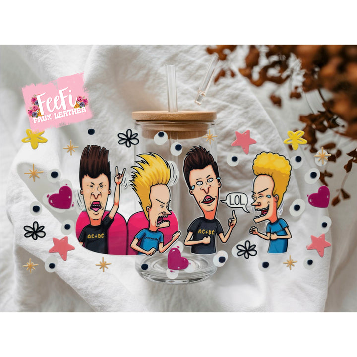 Beavis and Butthead UV DTF Cup Wrap – Easy Cup Wrap for Tumblers & Projects FeeFiFauxLeather