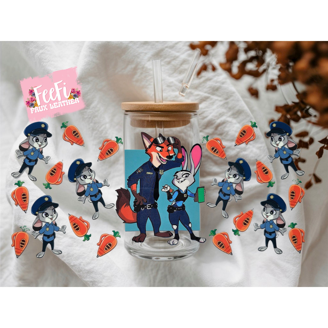 Zootopia UV DTF Cup Wrap – Easy Cup Wrap for Tumblers & Projects FeeFiFauxLeather