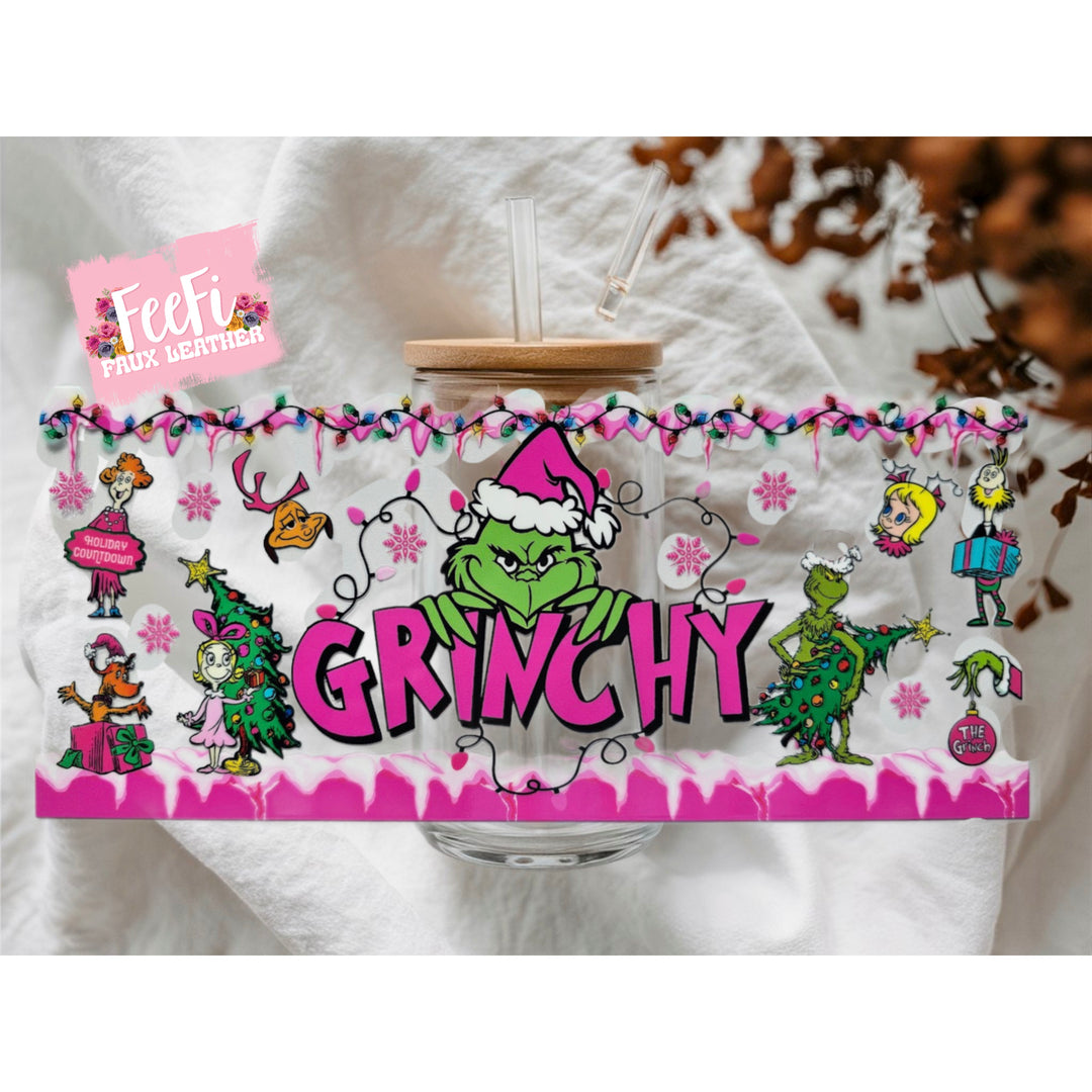 The Grinch Christmas UV DTF Cup Wrap – Easy Cup Wrap for Tumblers & Projects FeeFiFauxLeather