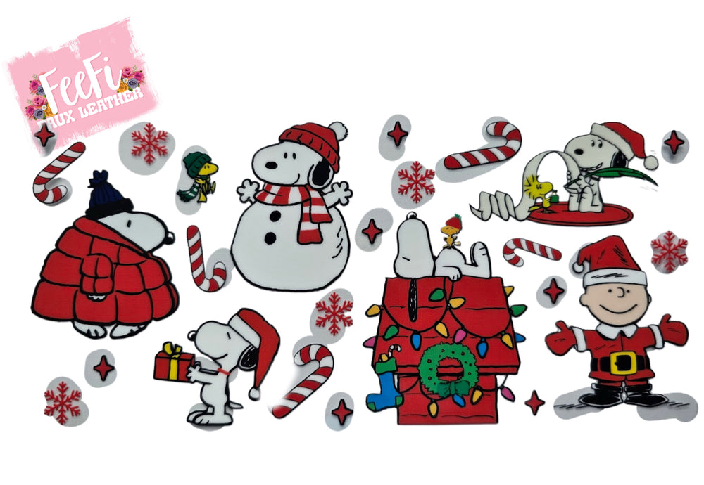 Snoopy Christmas UV DTF Cup Wrap – Easy Cup Wrap for Tumblers & Projects FeeFiFauxLeather