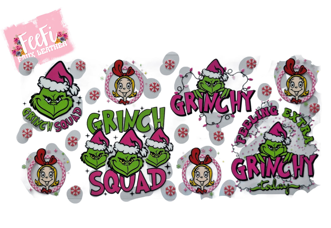 The Grinch Christmas UV DTF Cup Wrap – Easy Cup Wrap for Tumblers & Projects FeeFiFauxLeather