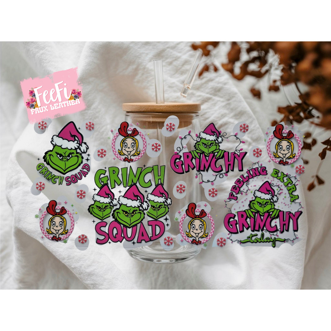 The Grinch Christmas UV DTF Cup Wrap – Easy Cup Wrap for Tumblers & Projects FeeFiFauxLeather