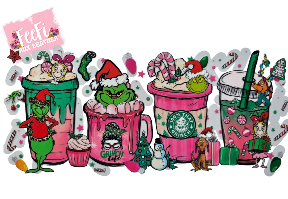 The Grinch Christmas UV DTF Cup Wrap – Easy Cup Wrap for Tumblers & Projects FeeFiFauxLeather