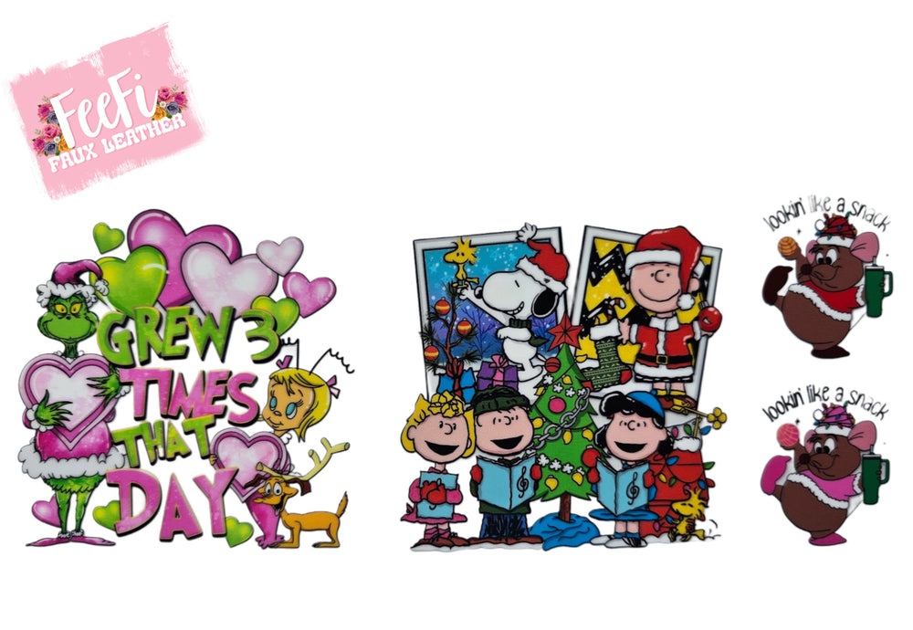 The Grinch Snoopy Christmas UV DTF Cup Wrap – Easy Cup Wrap for Tumblers & Projects FeeFiFauxLeather