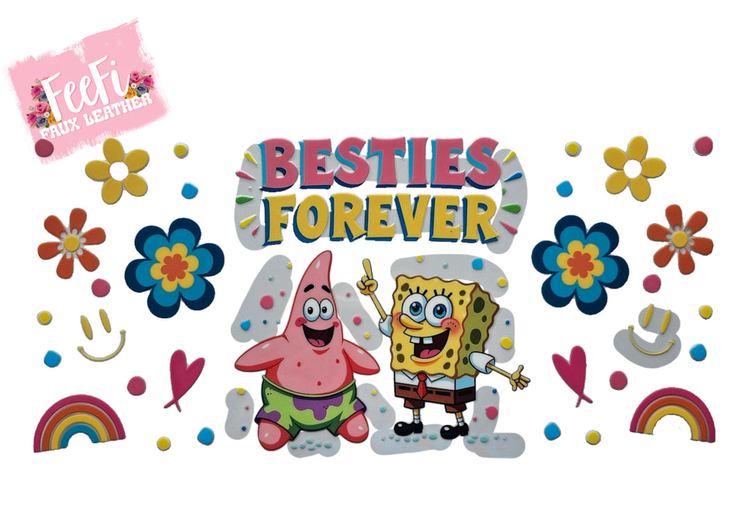 Sponge Bob UV DTF Cup Wrap – Easy Cup Wrap for Tumblers & Projects FeeFiFauxLeather
