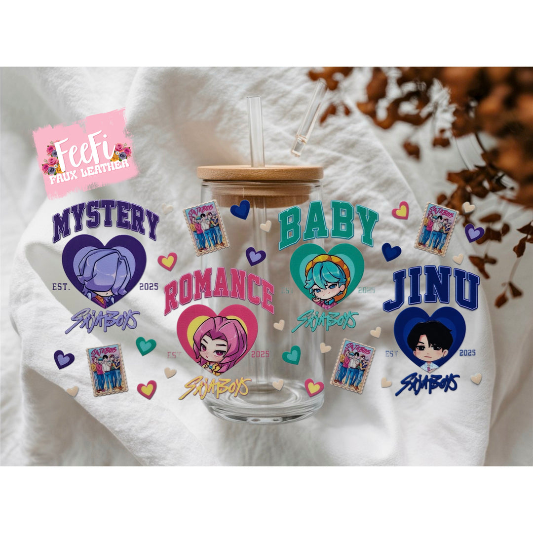 K-Pop Huntrx UV DTF Cup Wrap – Easy Cup Wrap for Tumblers & Projects FeeFiFauxLeather