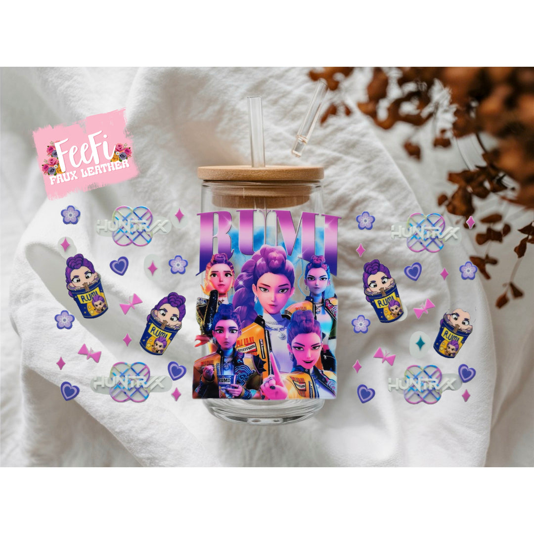 K-Pop Huntrx UV DTF Cup Wrap – Easy Cup Wrap for Tumblers & Projects FeeFiFauxLeather