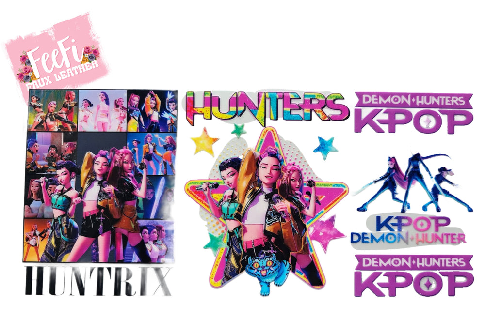 K-Pop Huntrx UV DTF Cup Wrap – Easy Cup Wrap for Tumblers & Projects FeeFiFauxLeather