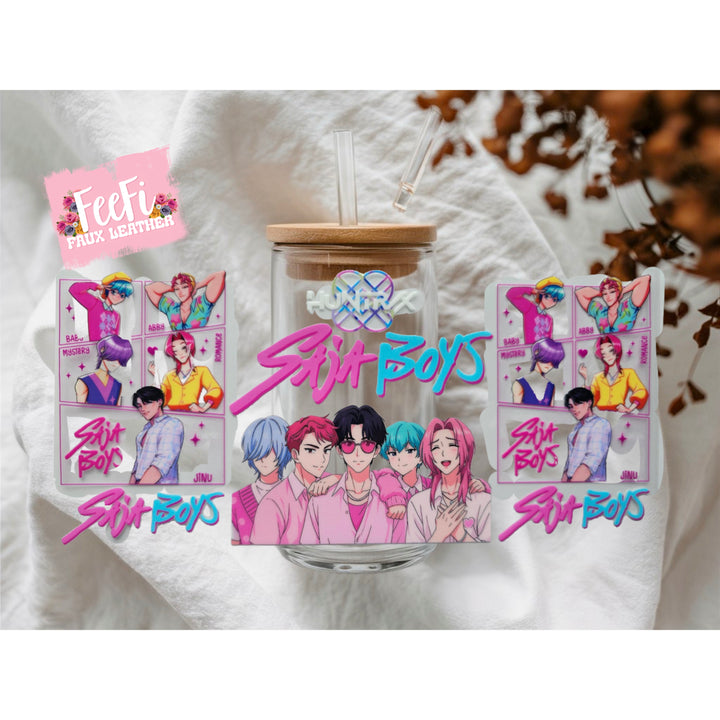 K-Pop Huntrx UV DTF Cup Wrap – Easy Cup Wrap for Tumblers & Projects FeeFiFauxLeather