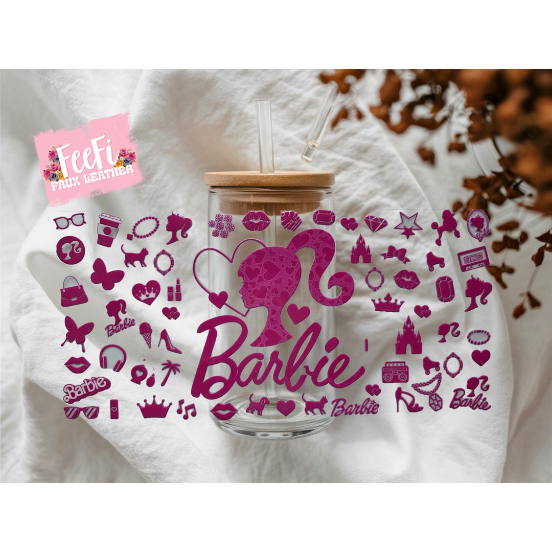 Barbie UV DTF Cup Wrap – Easy Cup Wrap for Tumblers & Projects FeeFiFauxLeather